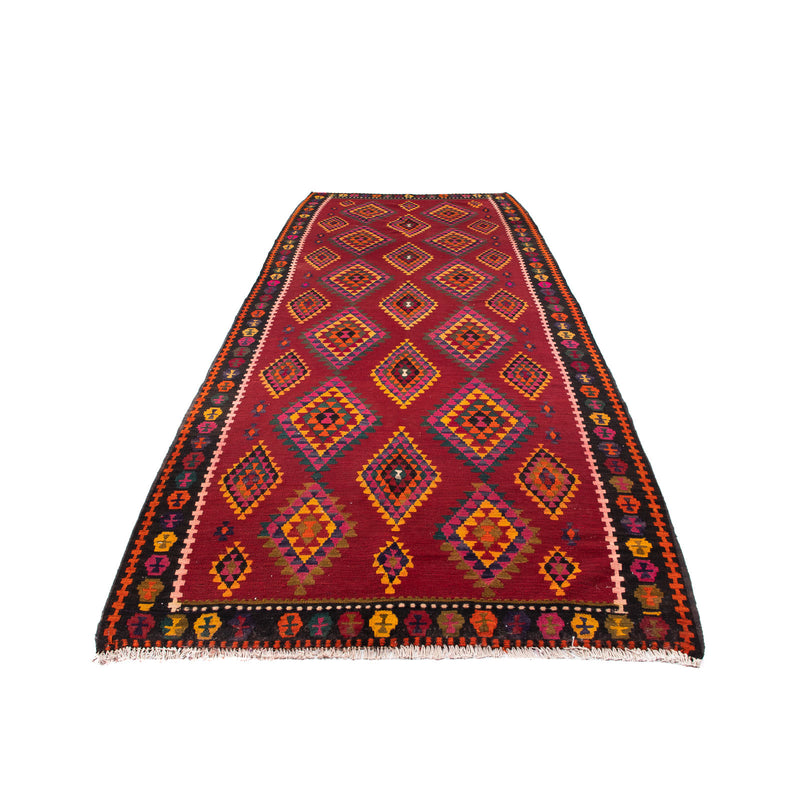Loper Kelim tapijt - Oud - 380 x 144 cm - veelkleurig