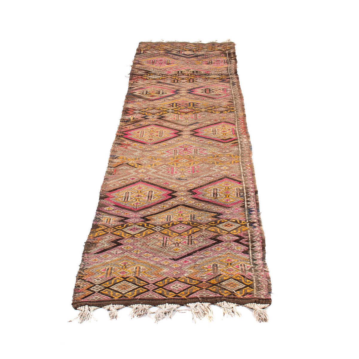 Loper Kelim tapijt - Oud - 356 x 152 cm - veelkleurig