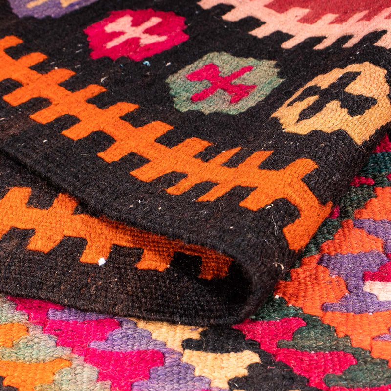 Loper Kelim tapijt - Oud - 390 x 155 cm - veelkleurig