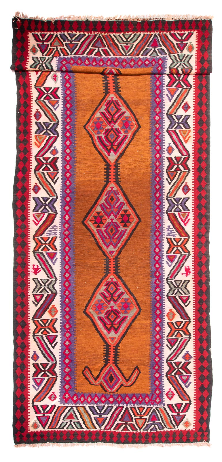 Loper Kelim tapijt - Oud - 520 x 185 cm - bruin