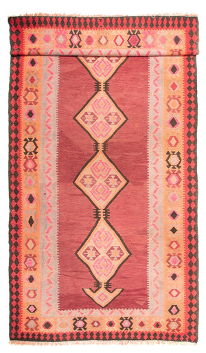 Loper Kelim tapijt - Oud - 435 x 200 cm - licht rood