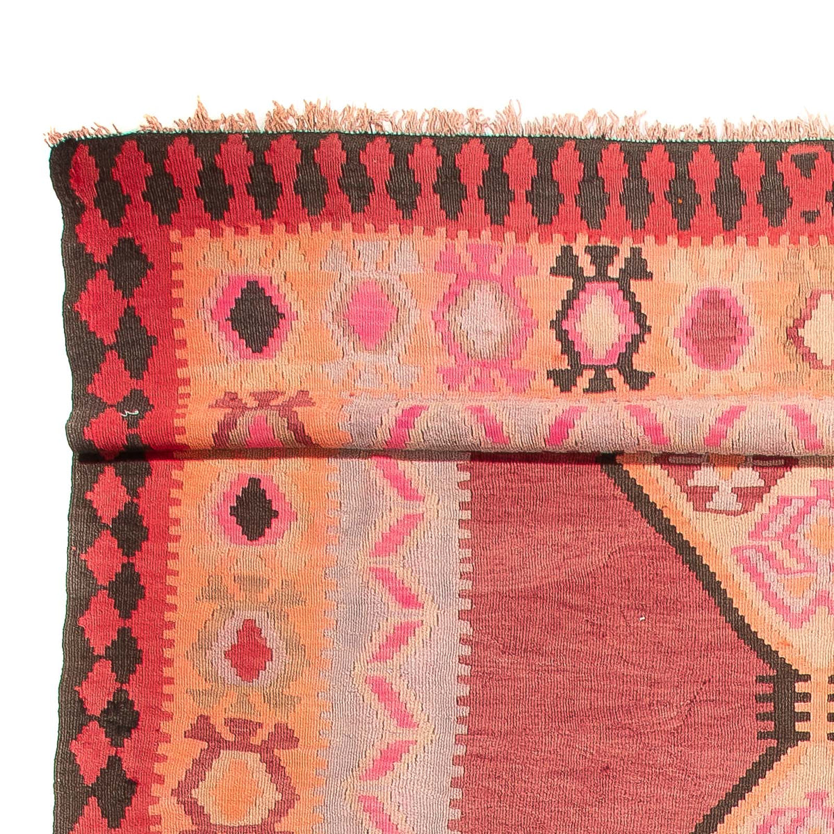 Loper Kelim tapijt - Oud - 435 x 200 cm - licht rood