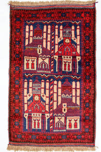 Baluch tapijt - 145 x 87 cm - veelkleurig