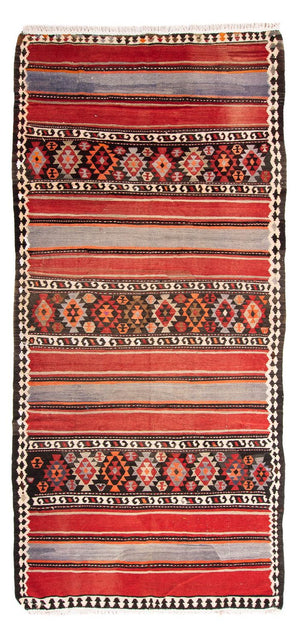 Loper Kelim tapijt - Oud - 310 x 140 cm - veelkleurig