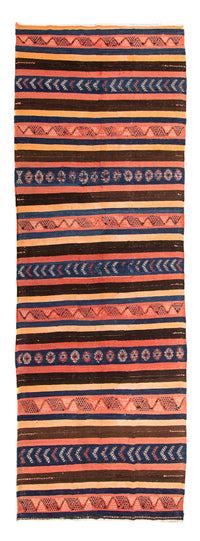 Loper Kelim tapijt - Oud - 345 x 130 cm - veelkleurig
