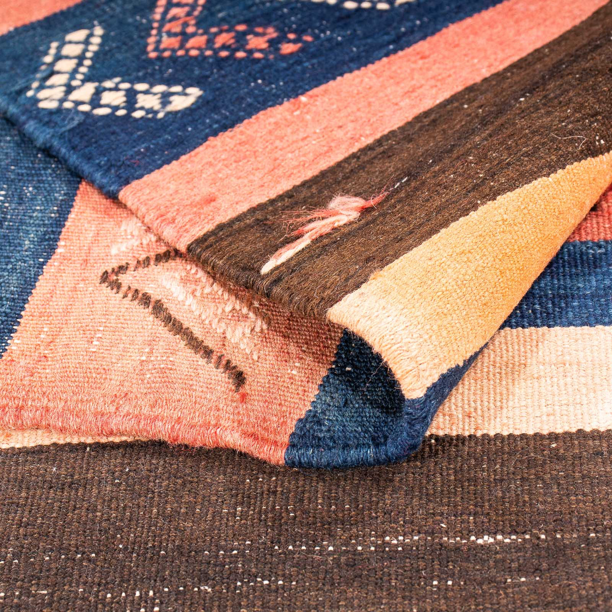 Loper Kelim tapijt - Oud - 345 x 130 cm - veelkleurig