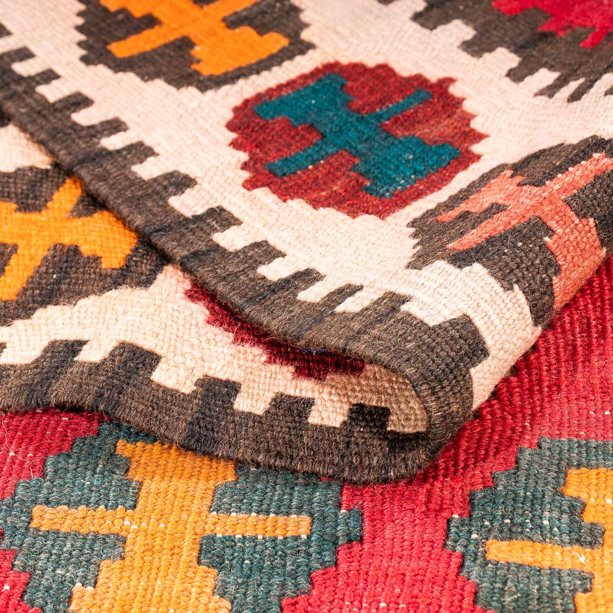 Loper Kelim tapijt - Oud - 323 x 167 cm - veelkleurig