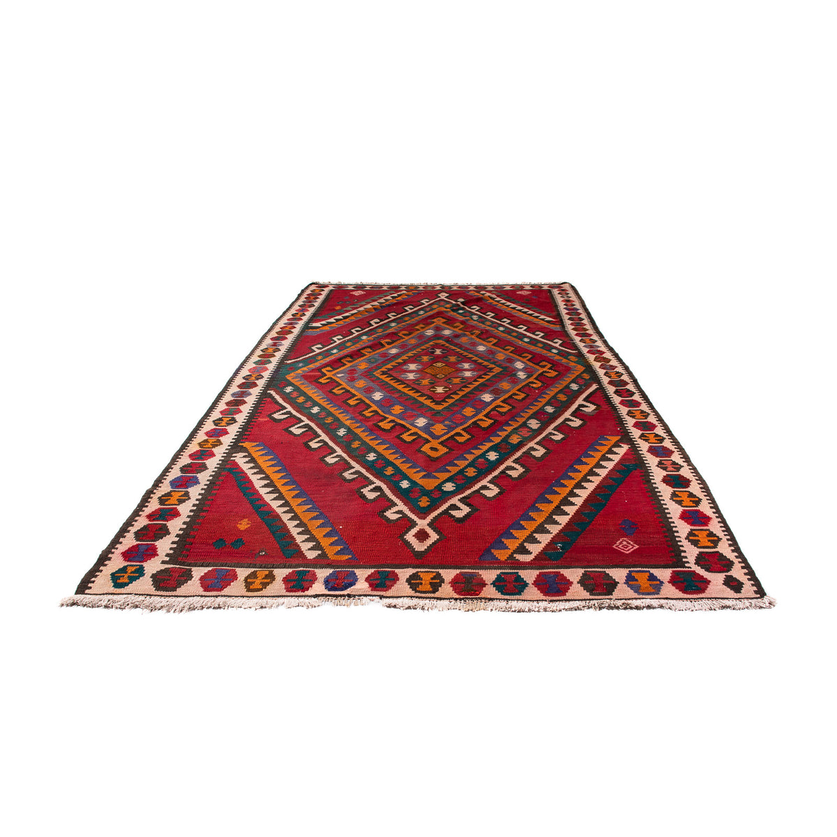 Loper Kelim tapijt - Oud - 323 x 167 cm - veelkleurig