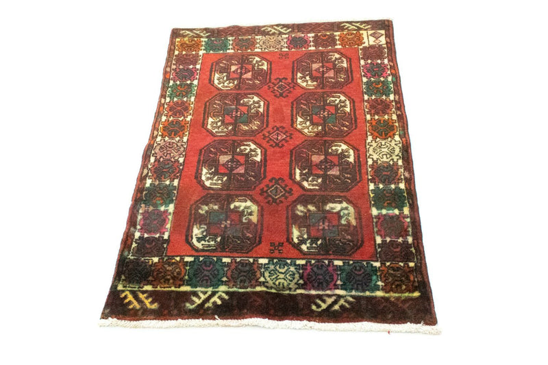 Turkaman tapijt - 100 x 67 cm - rood