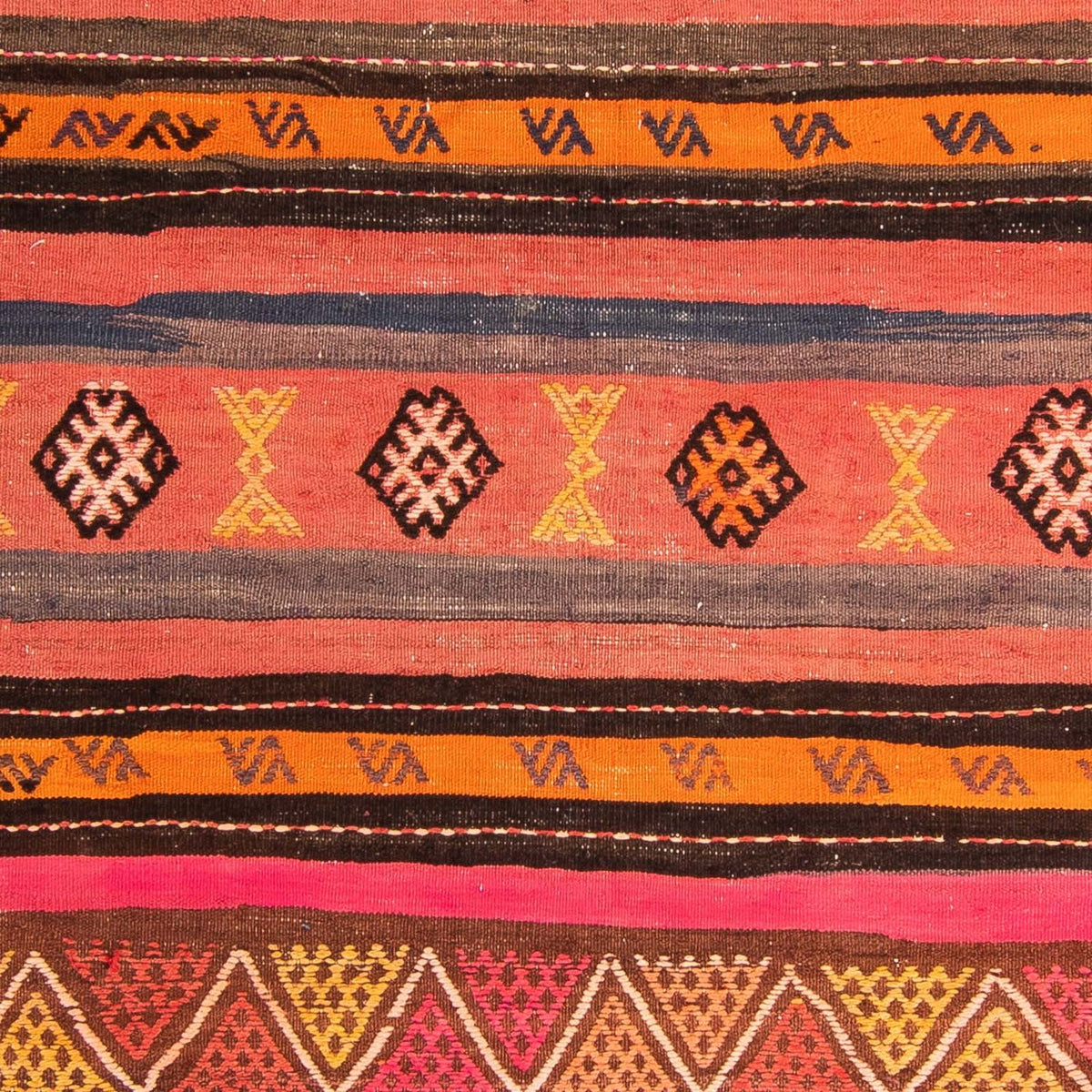 Kelim tapijt - Oud - 150 x 135 cm - veelkleurig