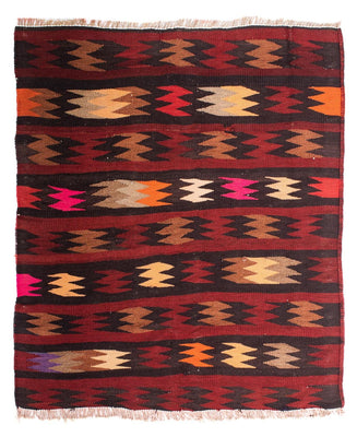 Kelim tapijt - Oud - 110 x 90 cm - veelkleurig