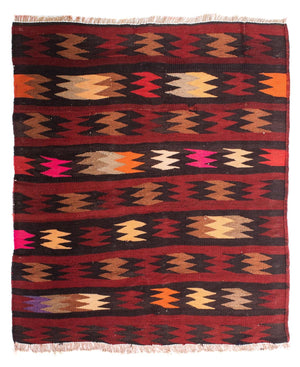 Kelim tapijt - Oud - 110 x 90 cm - veelkleurig