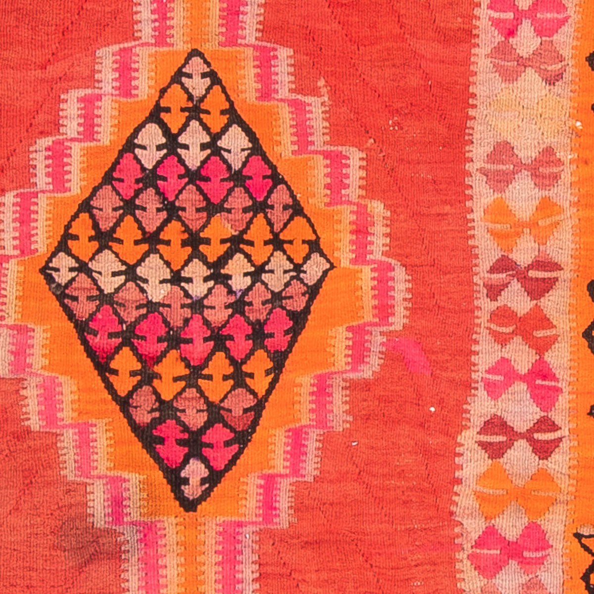 Loper Kelim tapijt - Oud - 355 x 90 cm - veelkleurig