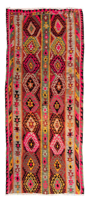 Loper Kelim tapijt - Oud - 280 x 112 cm - veelkleurig