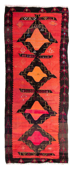 Loper Kelim tapijt - Oud - 365 x 150 cm - veelkleurig