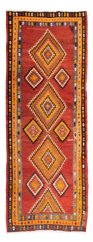 Loper Kelim tapijt - Oud - 310 x 127 cm - veelkleurig
