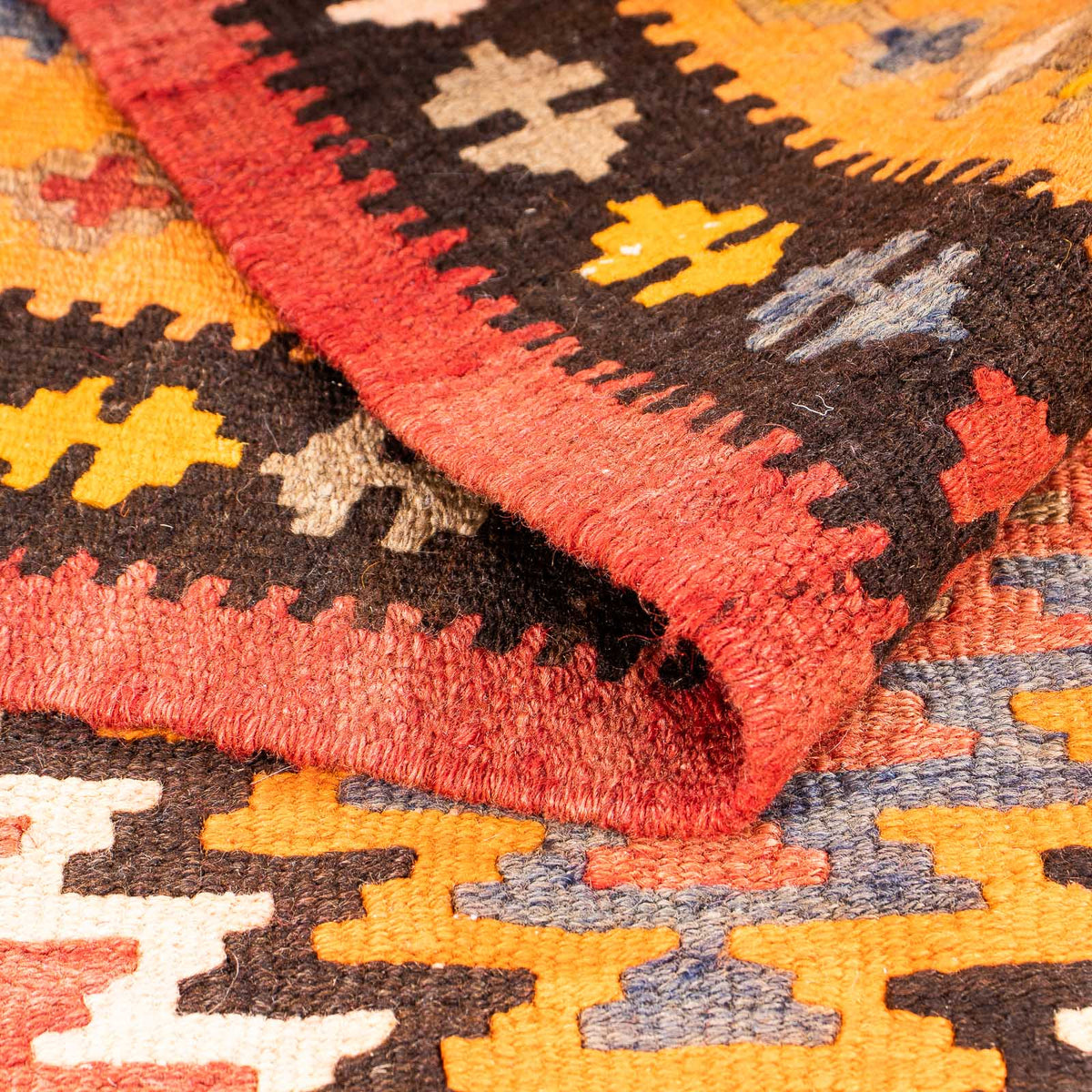 Loper Kelim tapijt - Oud - 310 x 127 cm - veelkleurig