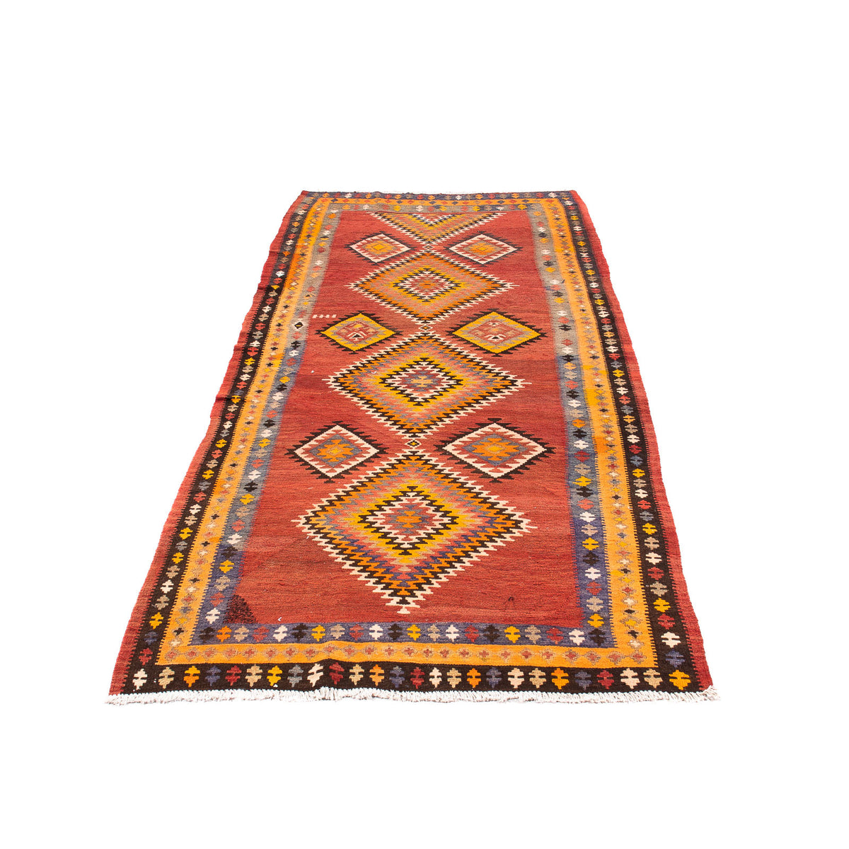 Loper Kelim tapijt - Oud - 310 x 127 cm - veelkleurig