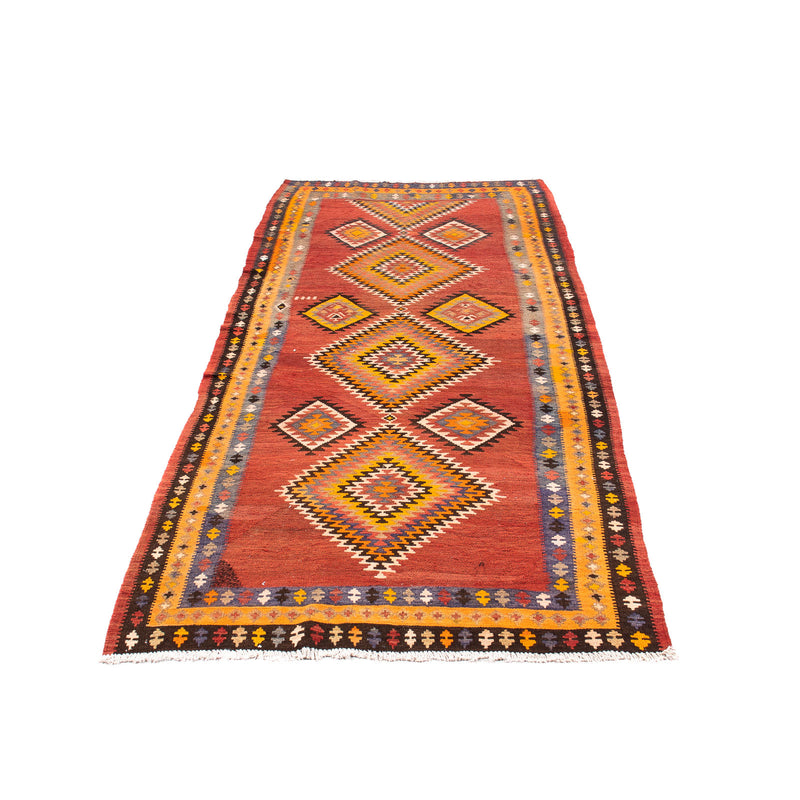 Loper Kelim tapijt - Oud - 310 x 127 cm - veelkleurig