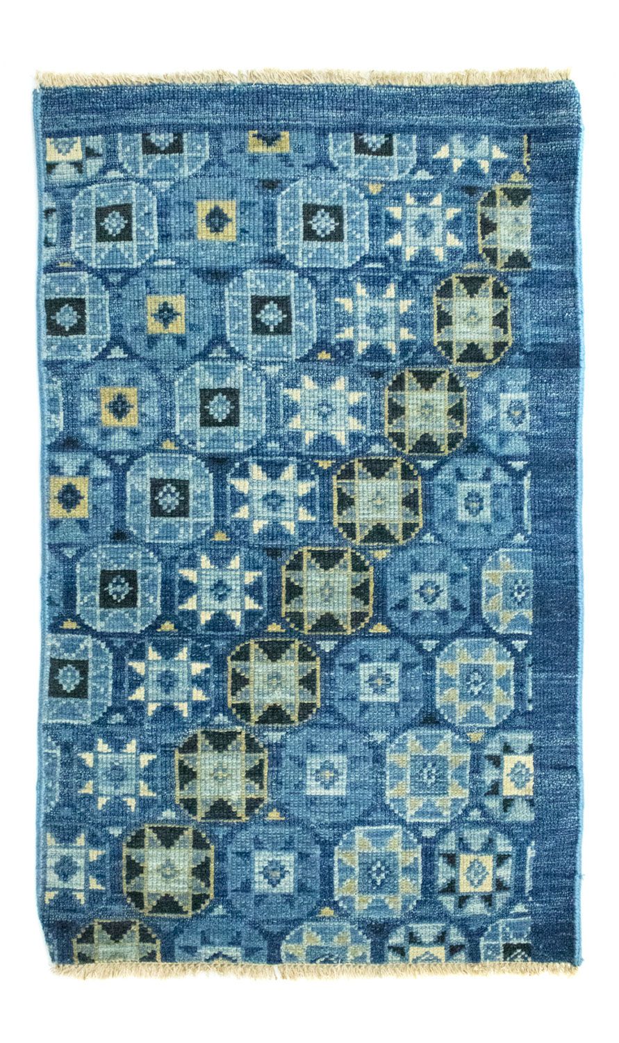 Designer tapijt - 95 x 63 cm - blauw