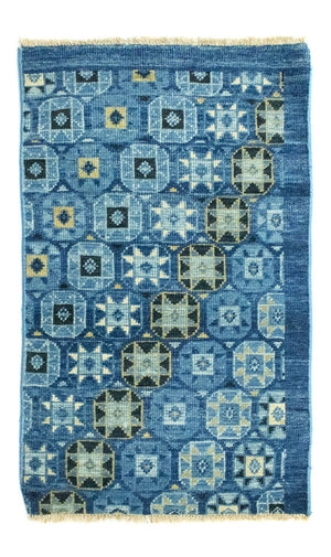 Designer tapijt - 95 x 63 cm - blauw