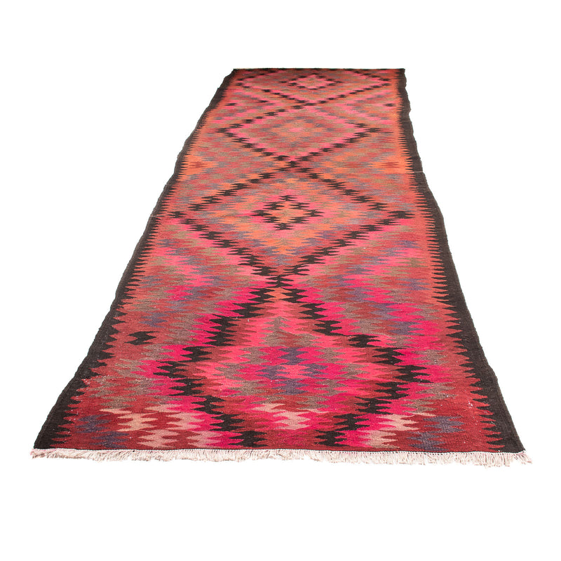 Loper Kelim tapijt - Oud - 420 x 130 cm - veelkleurig