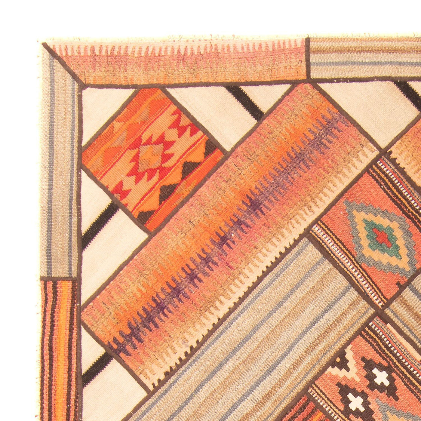 Patchwork tapijt 230x160cm - Perserteppich Wollteppich
