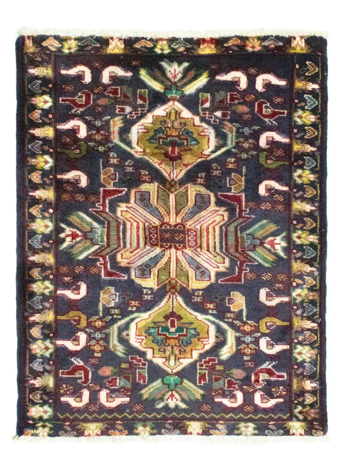 Turkaman tapijt - 86 x 70 cm - donkerblauw