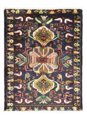 Turkaman tapijt - 86 x 70 cm - donkerblauw