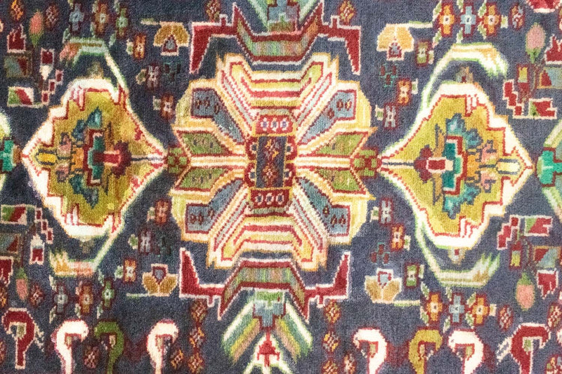 Turkaman tapijt - 86 x 70 cm - donkerblauw