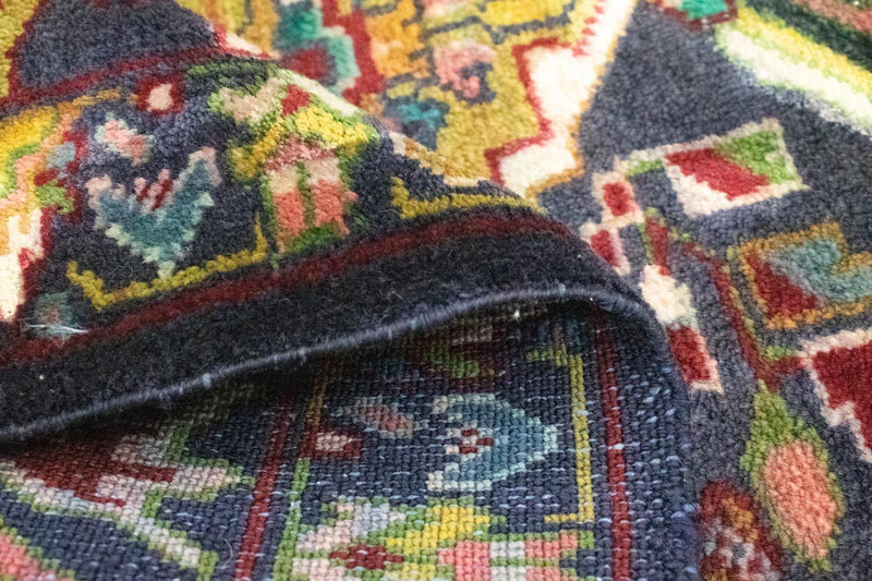 Turkaman tapijt - 86 x 70 cm - donkerblauw