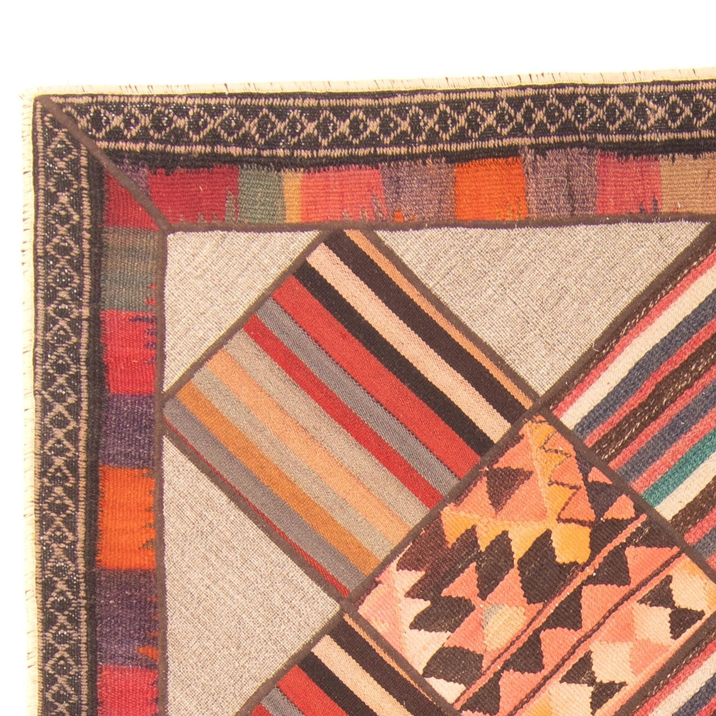 Patchwork tapijt 200x150cm - Perserteppich Wollteppich