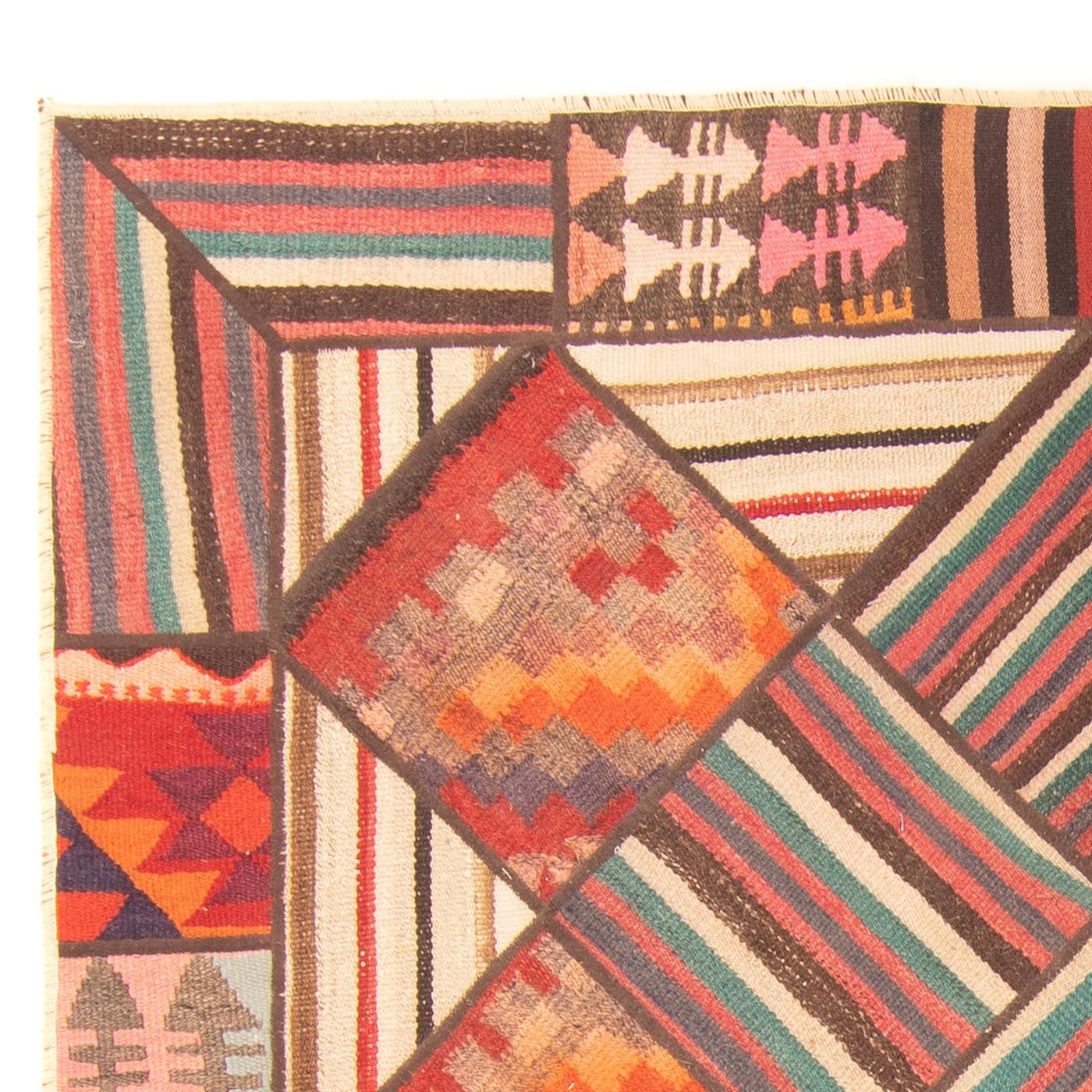 Patchwork tapijt 200x150cm - Perserteppich Wollteppich