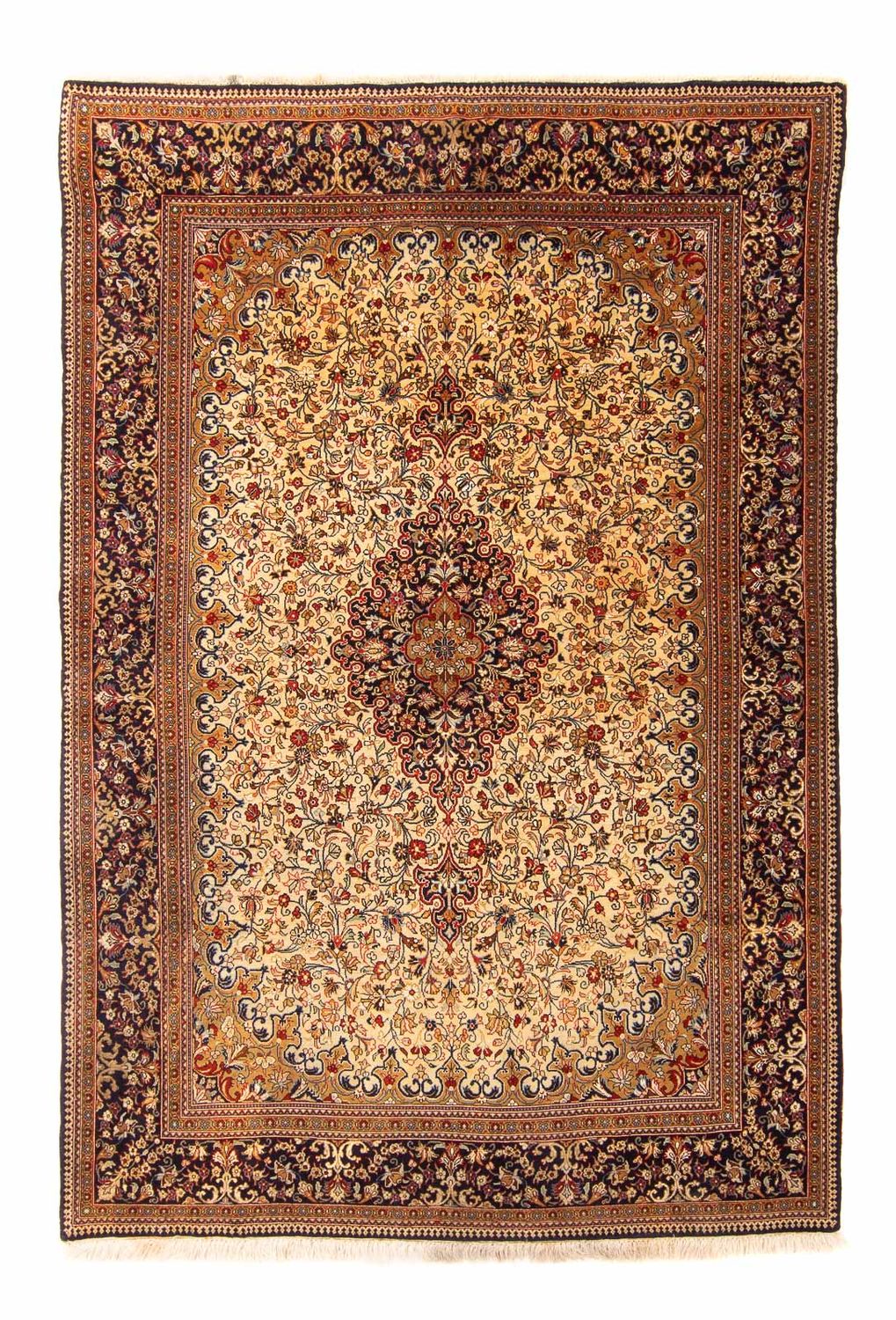 Perzisch tapijt - Ghom - 210 x 145 cm - beige