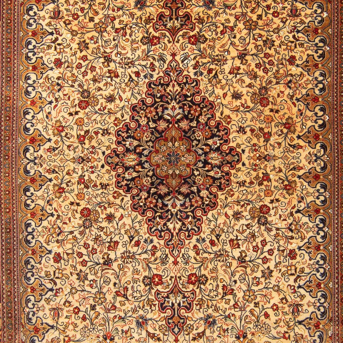 Perzisch tapijt - Ghom - 210 x 145 cm - beige