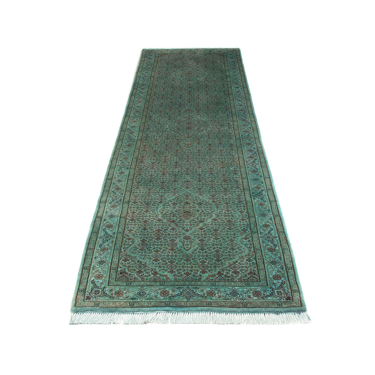 Loper Oosters tapijt - Tabriz - 305 x 84 cm - groen