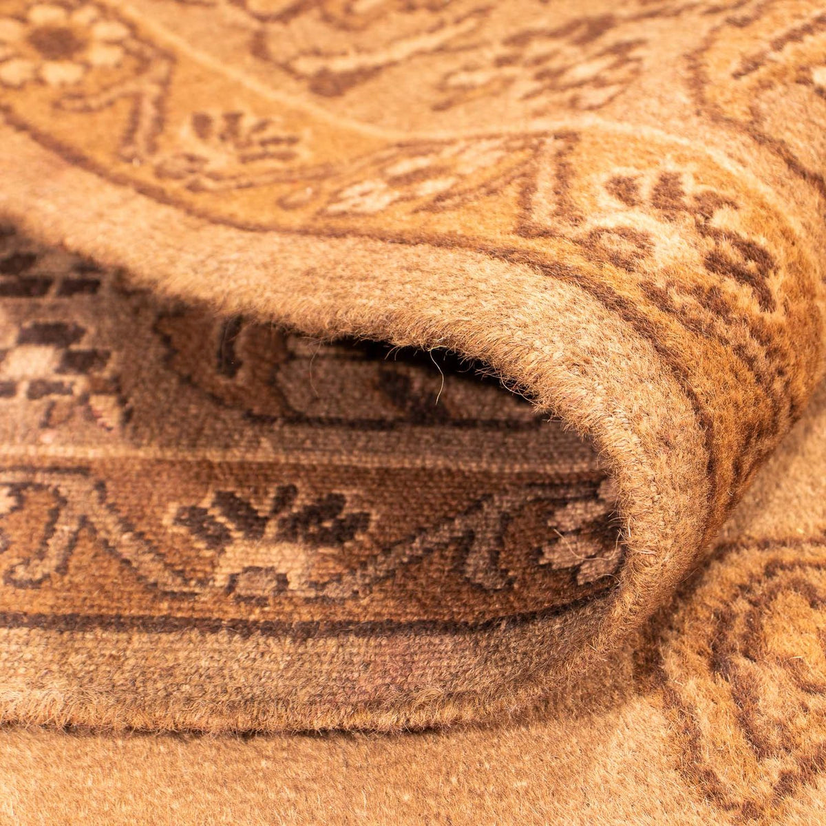 Afghaans tapijt - 213 x 150 cm - donker beige