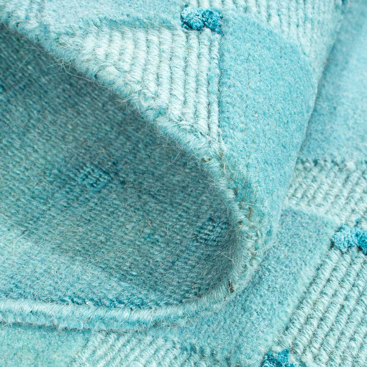 Nepal tapijt rond  - 151 x 151 cm - lichtblauw