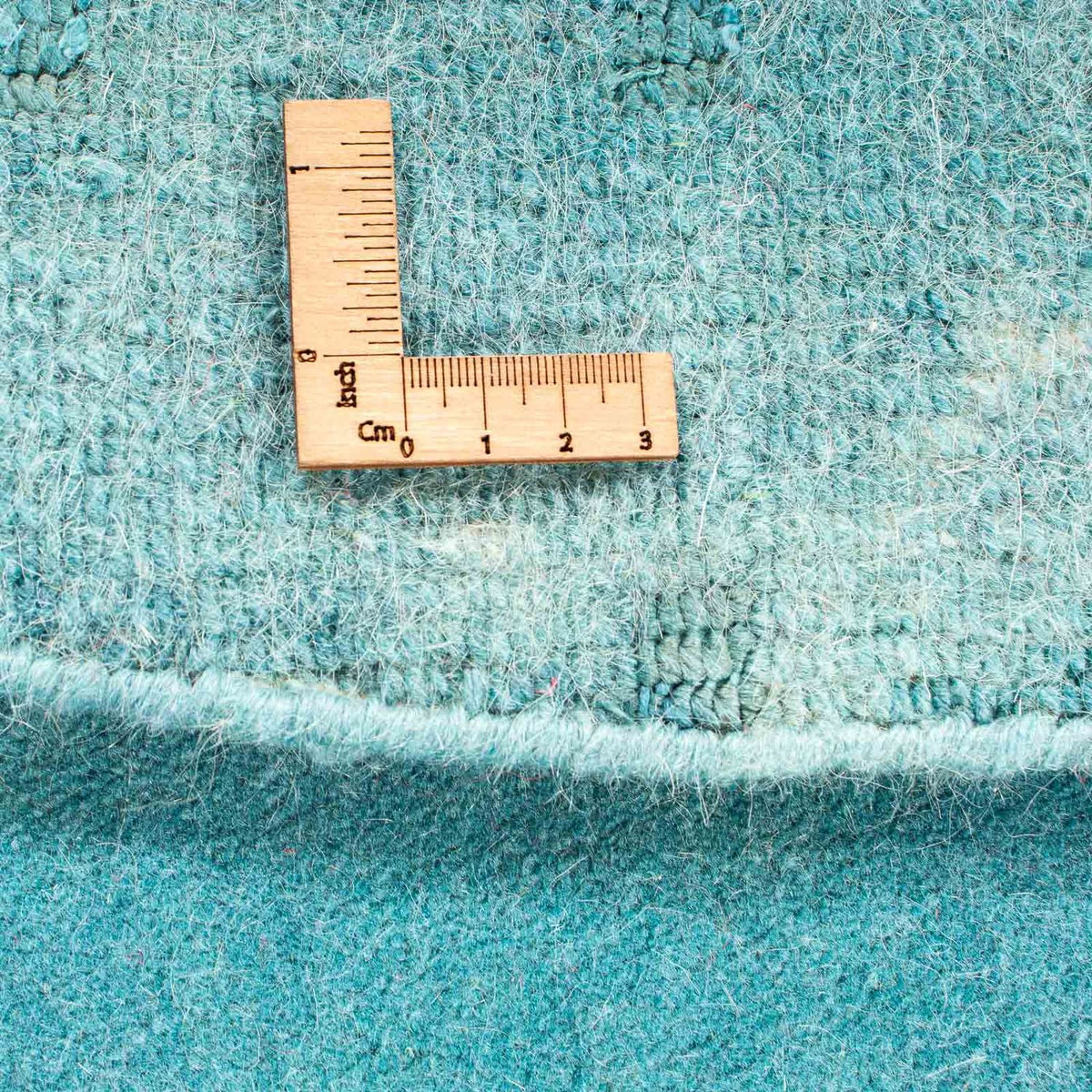 Nepal tapijt rond  - 151 x 151 cm - lichtblauw