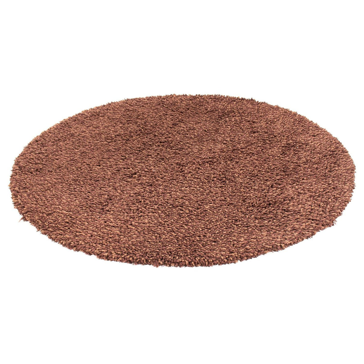 Hoogpolig tapijt rond  - 150 x 150 cm - bruin