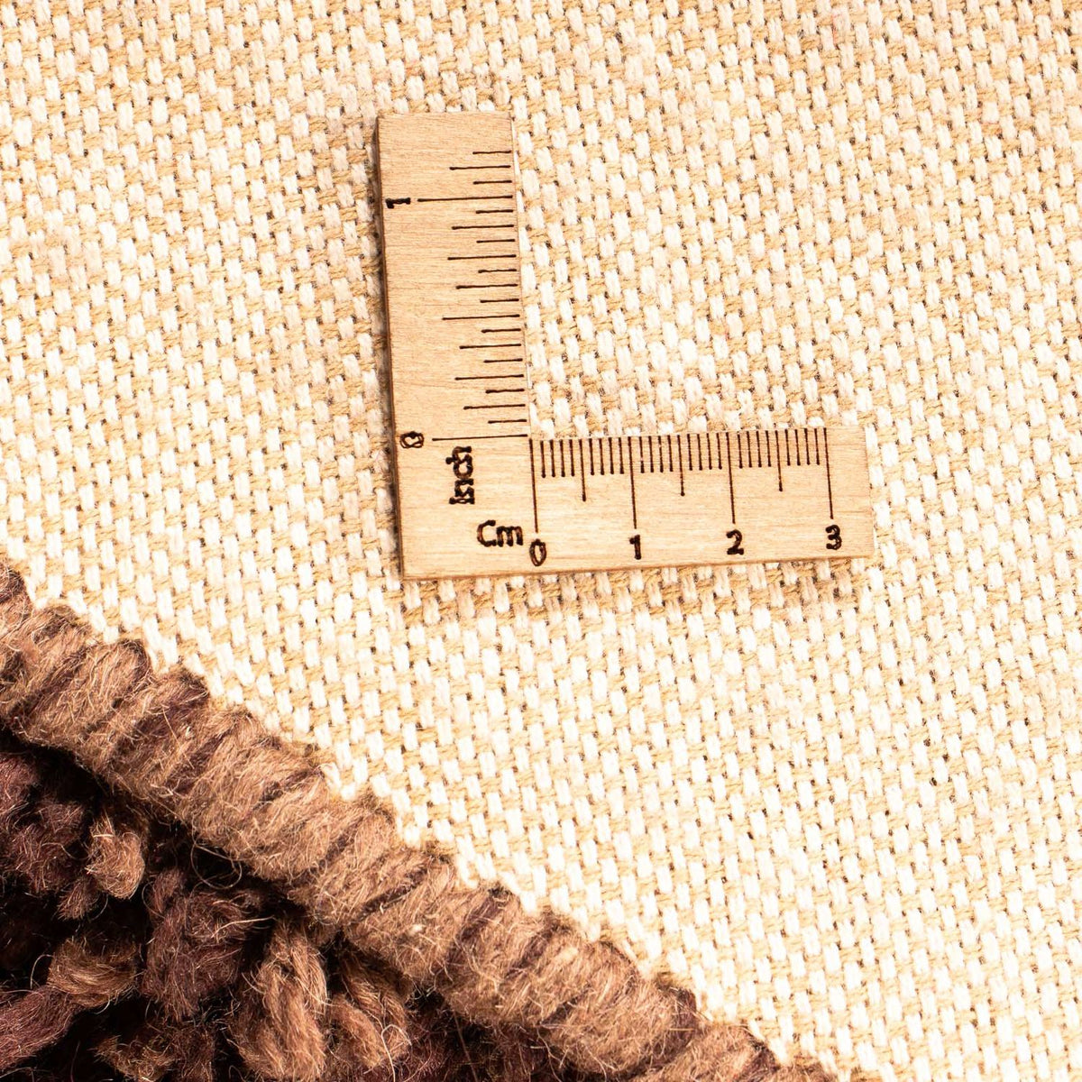 Hoogpolig tapijt rond  - 150 x 150 cm - bruin