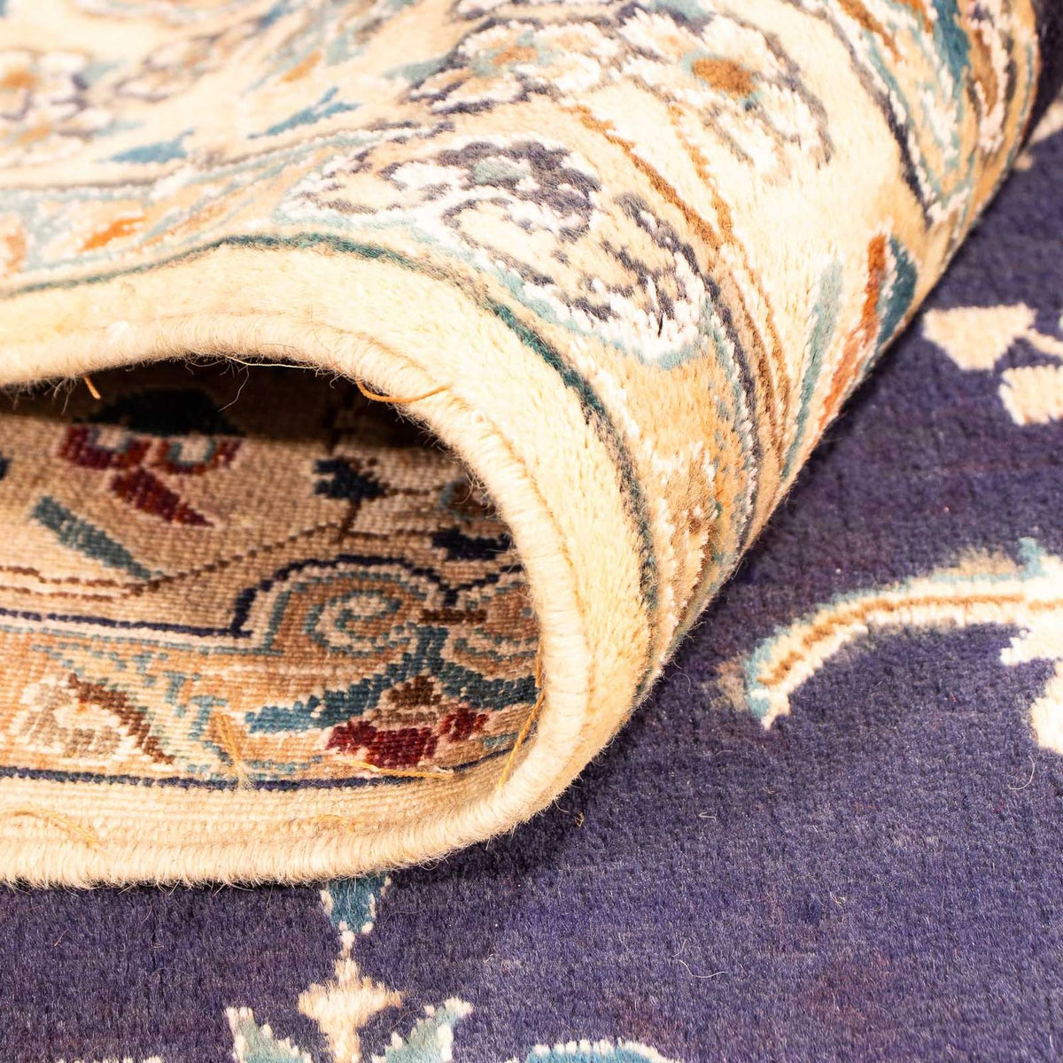 Perzisch tapijt - Nain - Koninklijk - 197 x 129 cm - donkerblauw