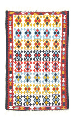 Kelim tapijt - Oud - 150 x 94 cm - beige