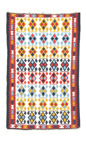 Kelim tapijt - Oud - 150 x 94 cm - beige