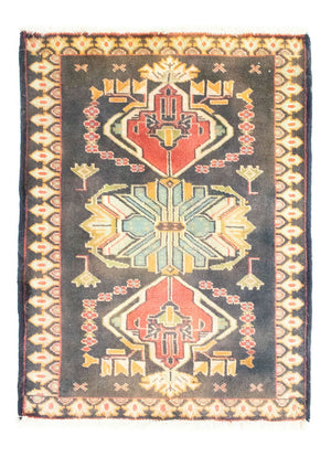 Turkaman tapijt - 87 x 67 cm - donkerblauw