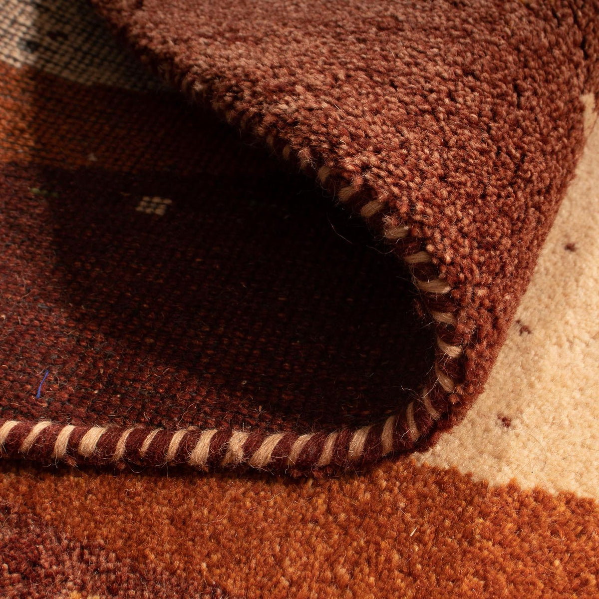 Gabbeh tapijt - Indus rond  - 200 x 200 cm - beige