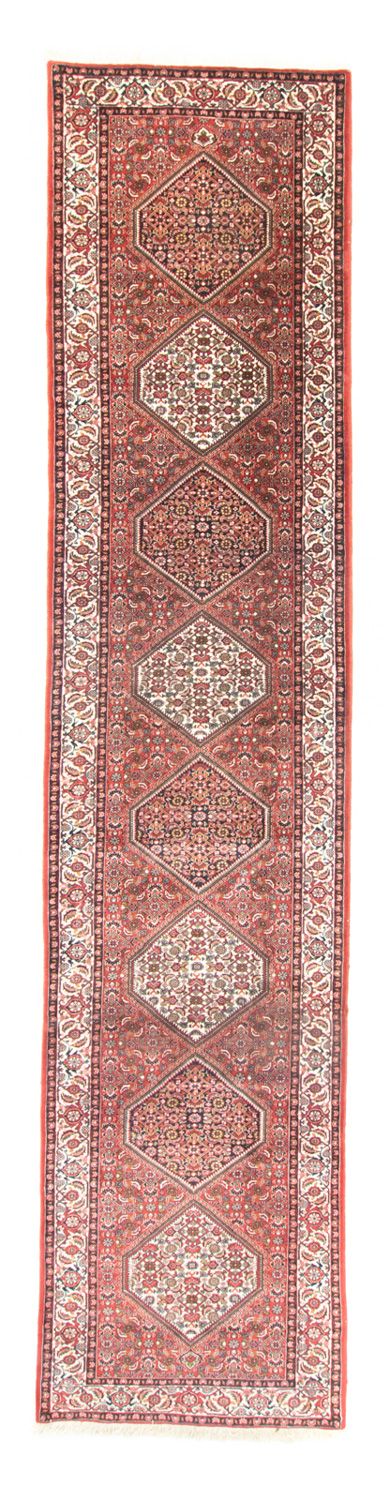 Loper Perzisch tapijt - Bijar - 393 x 82 cm - rood