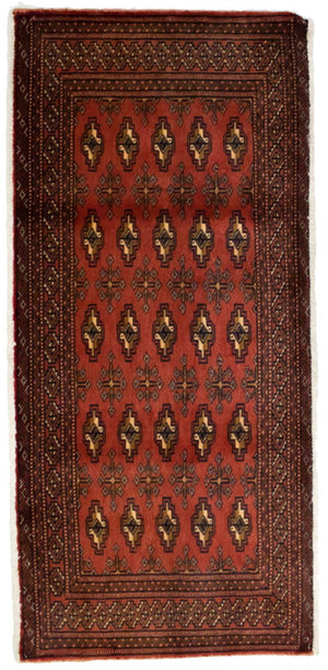 Turkaman tapijt - 130 x 60 cm - rood