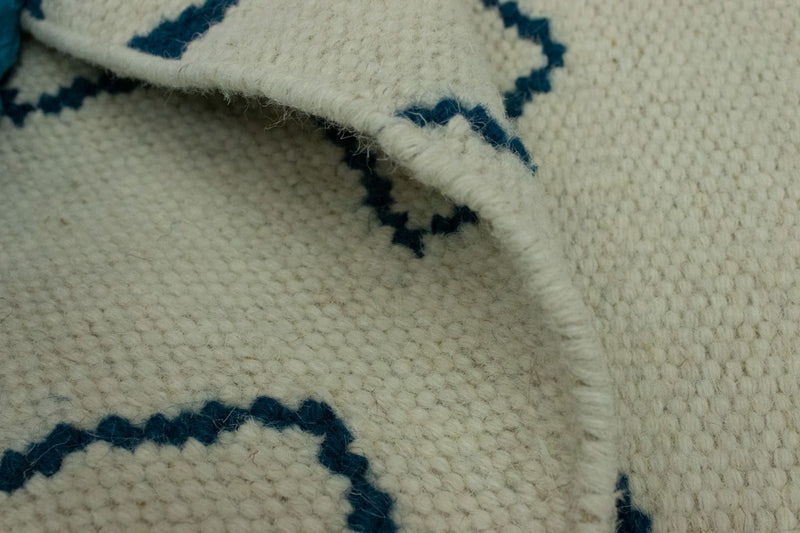 Kelim tapijt - Trendy - 95 x 62 cm - blauw