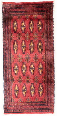 Turkaman tapijt - 130 x 60 cm - rood